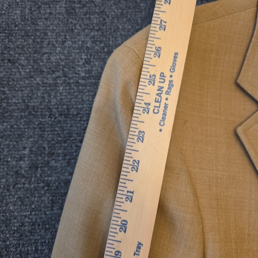 Chaps Ralph Lauren Blazer Sport Coat Mens 46 Beige‎ Gold Button USA Jacket FLAWS - Picture 6 of 16